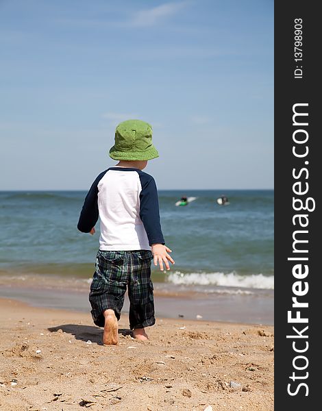 Kids playing at the beach