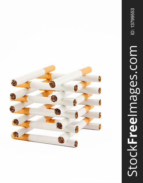 A cage made of cigarettes. A cage made of cigarettes.