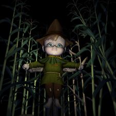 Sad Little Scarecrow Stock Photo Sad Little Scarecrow Stock Photo