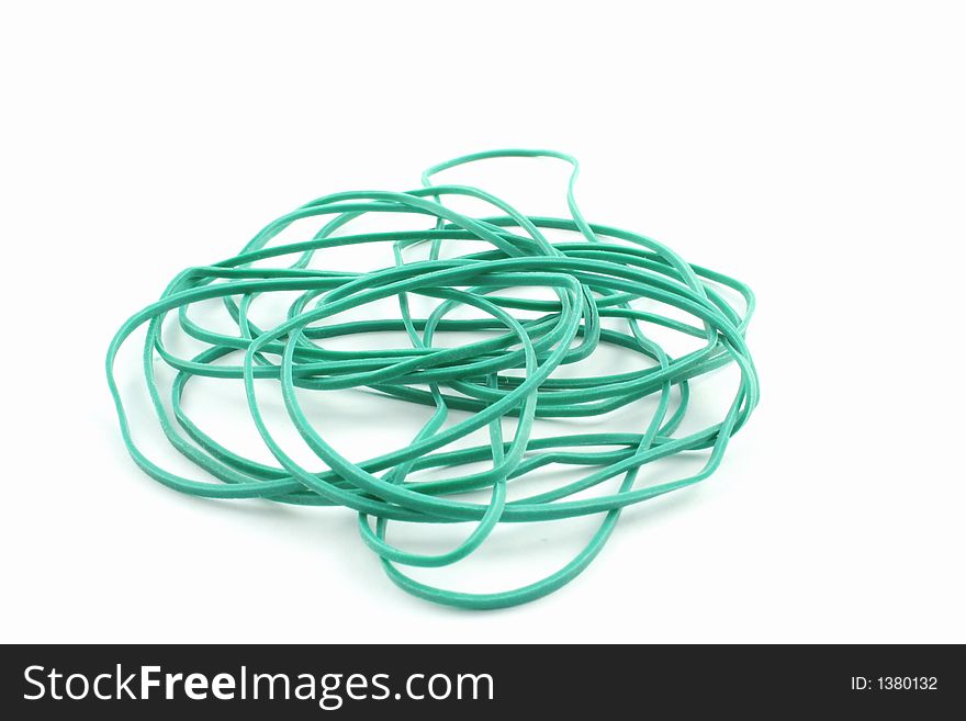 Elastic bands on a white background