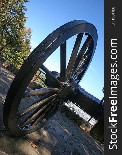 Ancient wheel from civil war cannon. Ancient wheel from civil war cannon