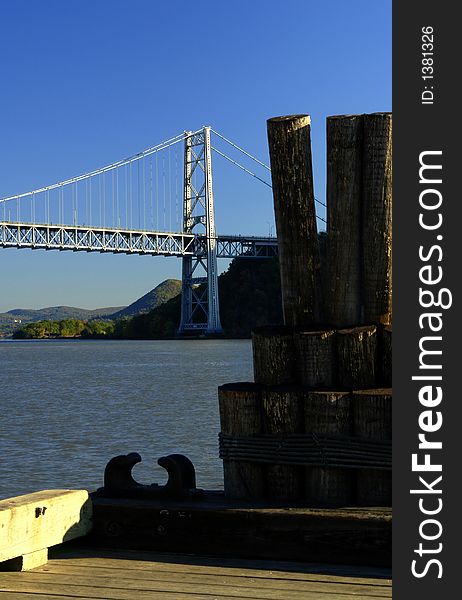 Bear Mountain Bridge over the Hudson River in the Hudson Valley, Orange/Rockland County NY. Bear Mountain Bridge over the Hudson River in the Hudson Valley, Orange/Rockland County NY