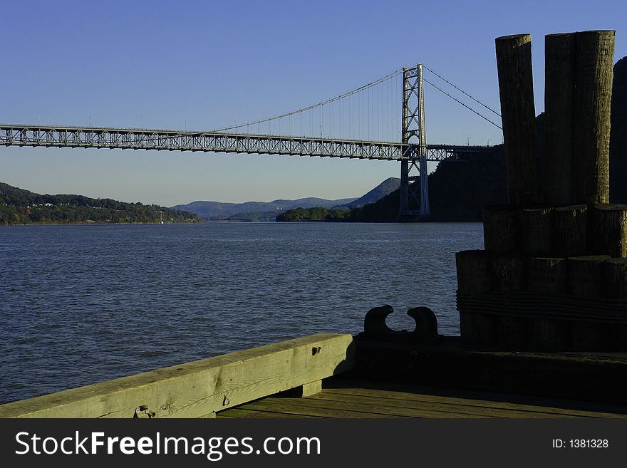 Bear Mountain Bridge over the Hudson River in the Hudson Valley, Orange/Rockland County NY. Bear Mountain Bridge over the Hudson River in the Hudson Valley, Orange/Rockland County NY