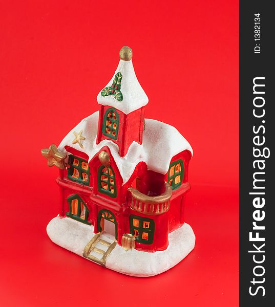 Isolated christmas decoration on red background