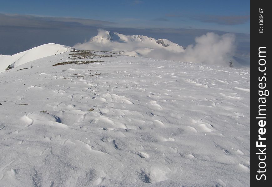 Snowcowered mountain on the Caucasus. Snowcowered mountain on the Caucasus