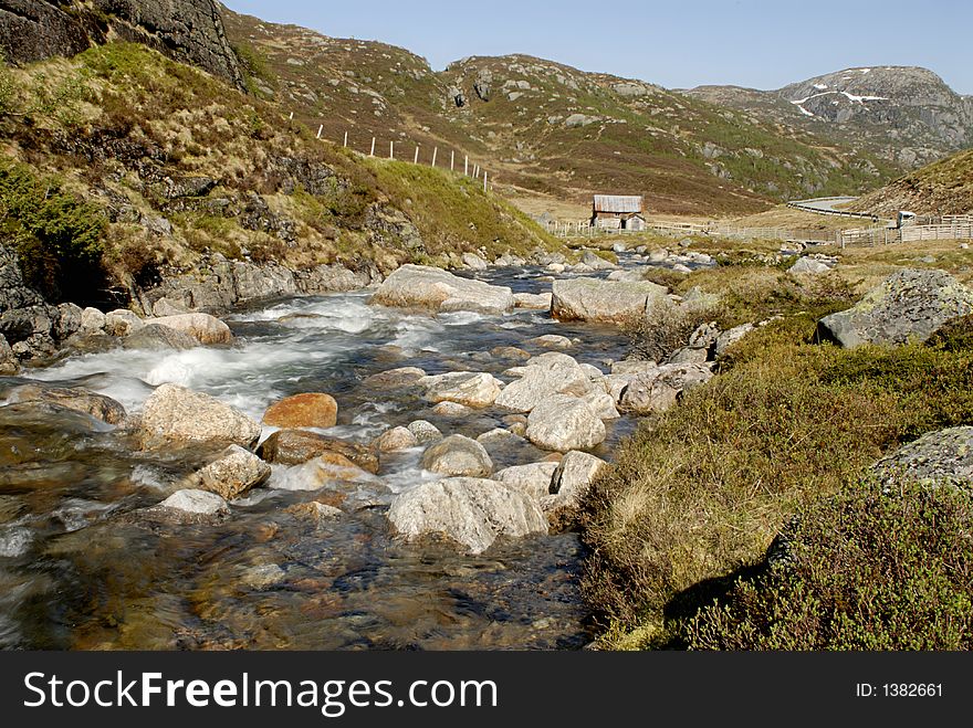 Picture of mountain river in central Norway. Picture of mountain river in central Norway.