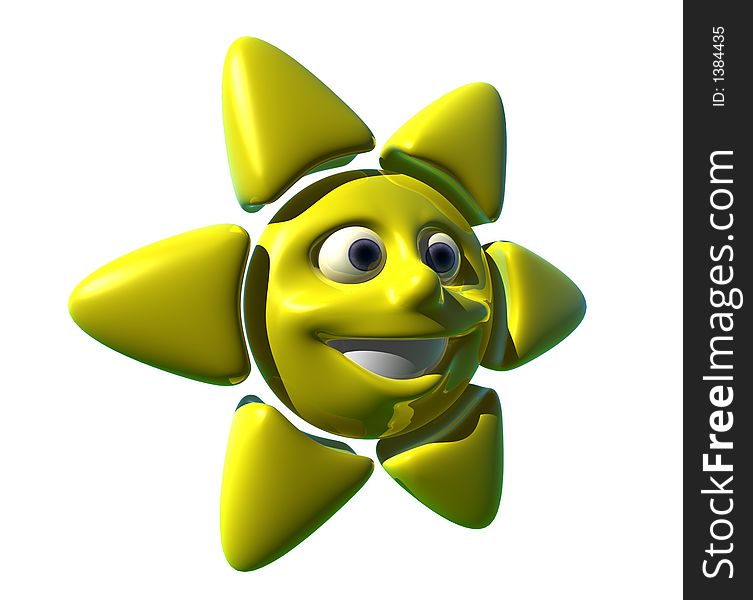 Happy smiling sun, 3d generated picture. Happy smiling sun, 3d generated picture