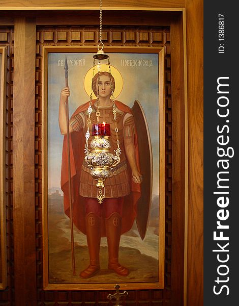 Russian Orthodox Church, icon of St. Georgiy. Russian Orthodox Church, icon of St. Georgiy