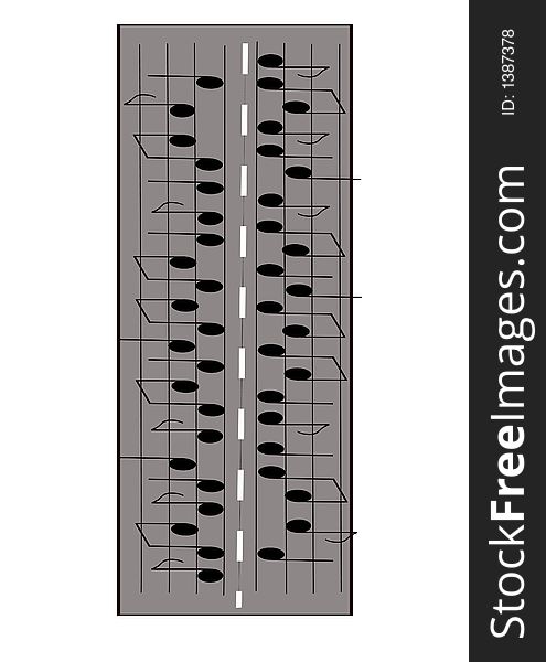 Computer generated vector graphics road with score traffic. Computer generated vector graphics road with score traffic