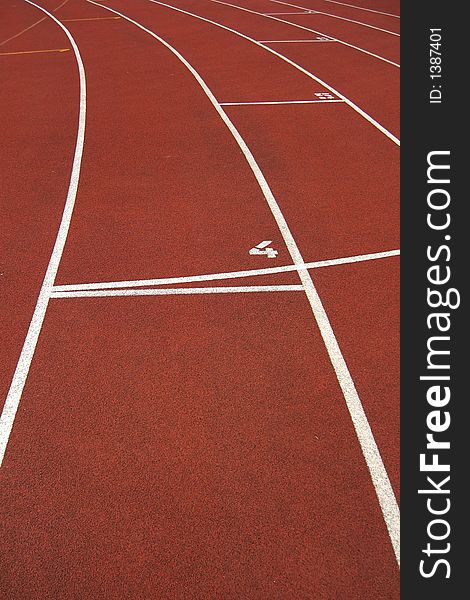 Numbered tracks. This photo was made during the preparation to the track and field tournament Russian Challenge 2006. Moscow, sport stadium Luzhniki. Numbered tracks. This photo was made during the preparation to the track and field tournament Russian Challenge 2006. Moscow, sport stadium Luzhniki.