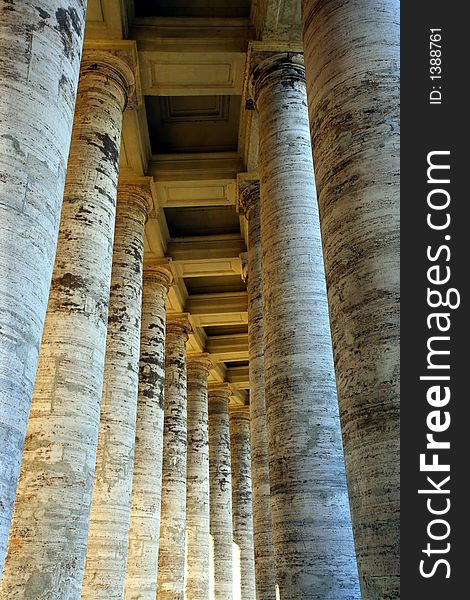 Curved columns of The Vatican. Curved columns of The Vatican.