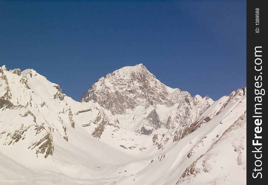 Top of Mount Blanc from the Piccolo S. Bernardo chair lift end