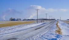 Country Road With Electric Poles Stock Photo Country Road With Electric Poles Stock Photo