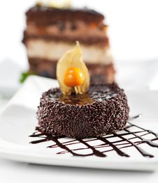 Dessert - Chocolate Iced Cake Stock Photos Dessert - Chocolate Iced Cake Stock Photos