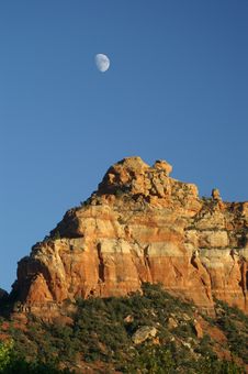 Moon Over Sedona Royalty Free Stock Photos Moon Over Sedona Royalty Free Stock Photos