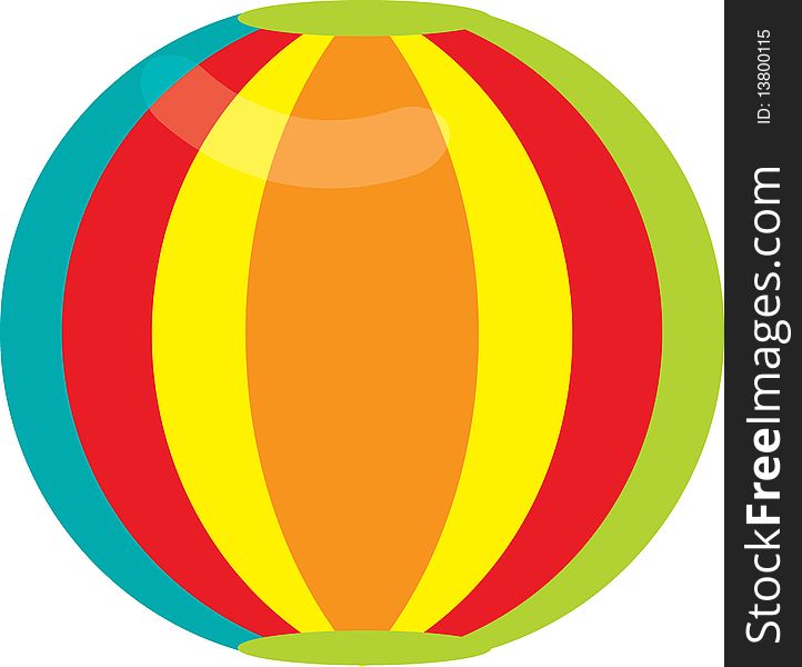 This is a  illustration of a colorful beach ball. A common children's toy.