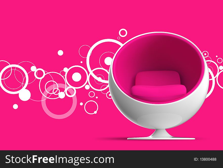 Ball chair isolated. Image include hand drown vector clipping path for remove background