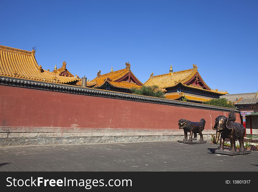 Inside view of the buddhist monastery in Inner Mongolia of China. Inside view of the buddhist monastery in Inner Mongolia of China