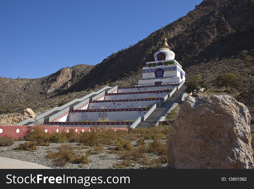 The white buddhist pagoda in Inner Mongolia of China. The white buddhist pagoda in Inner Mongolia of China