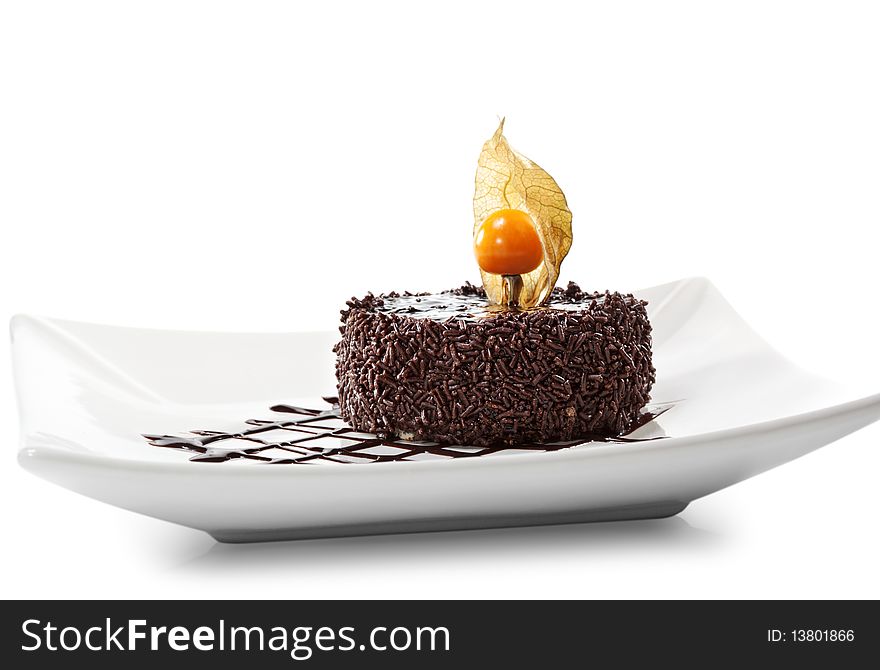 Dessert - Chocolate Iced Cake with Poppy Seed