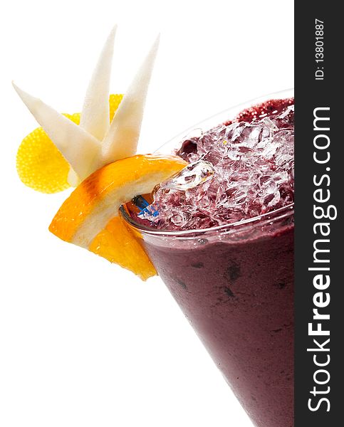 Smoothie - Bilberries with Cranberries. Isolated over White. Smoothie - Bilberries with Cranberries. Isolated over White