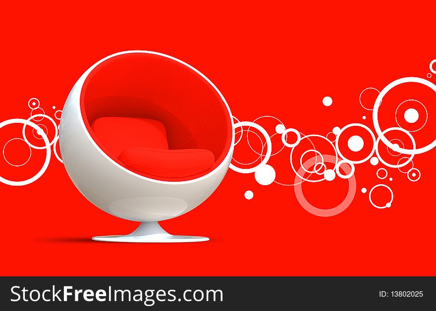 Ball chair isolated. Image include hand drown vector clipping path for remove background