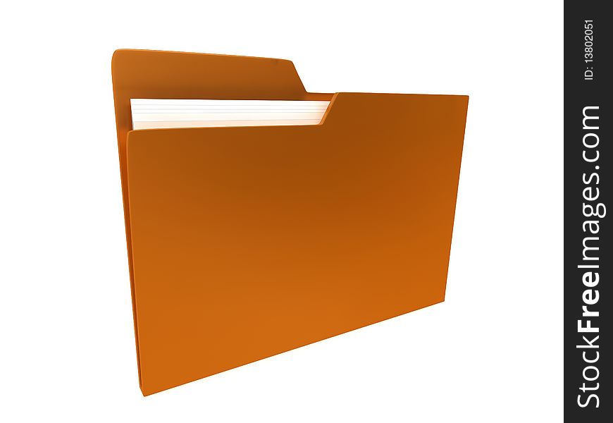 Folder over white background. 3d render