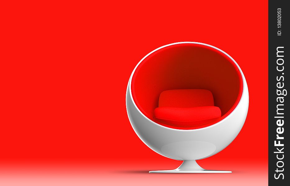 Ball chair isolated. Image include hand drown vector clipping path for remove background