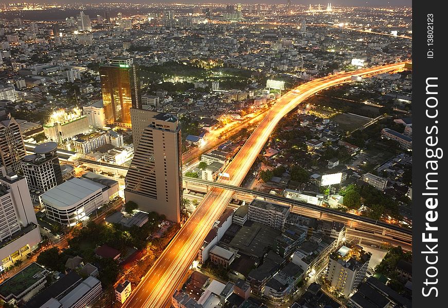 Night view of Bangkok from the State building