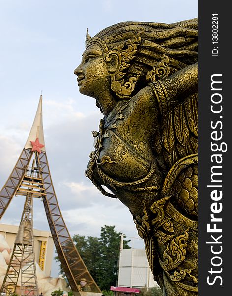 Ancient Angel Statue at Pattaya of Thailand.