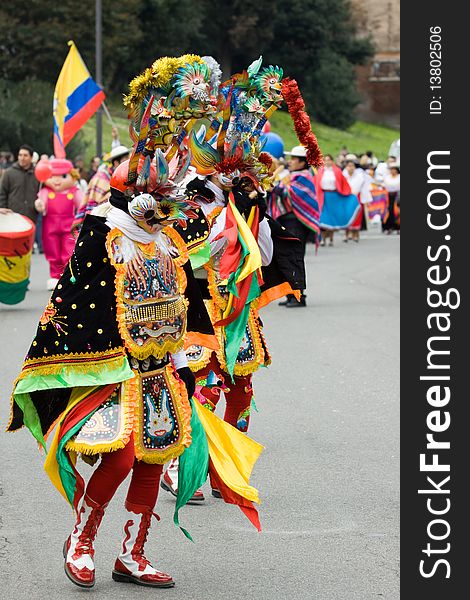 Masks of carnival used in the street of an european country. Masks of carnival used in the street of an european country