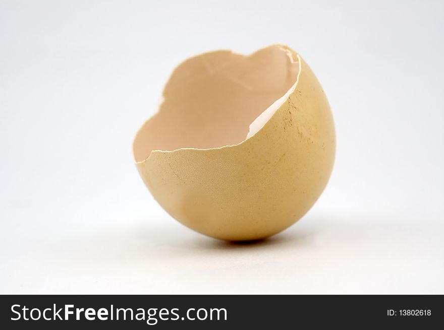 An eggshell isolated on white. An eggshell isolated on white.