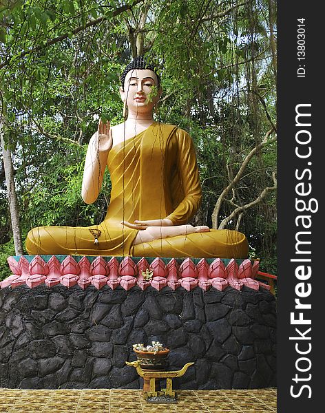 Sculpture of Buddha in the Temple of Thailand