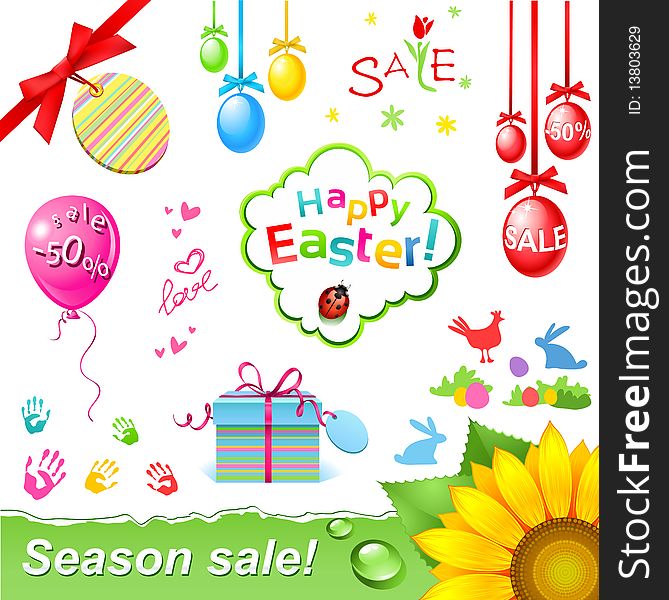 Spring sale design elements set. Spring sale design elements set