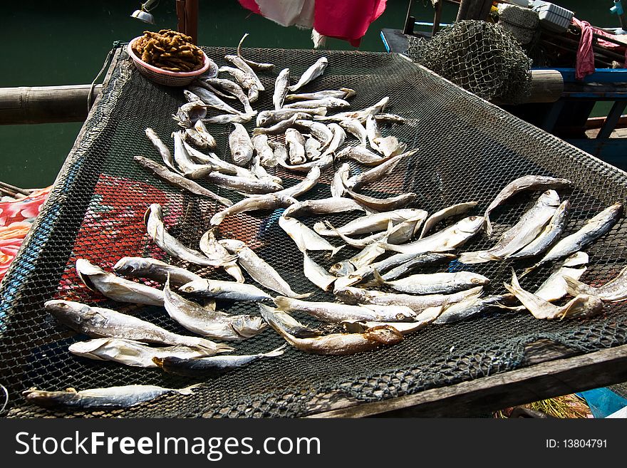 Fish will be dried in a small fishermans village