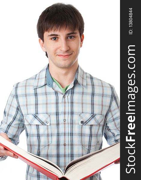 The young student isolated on a white background