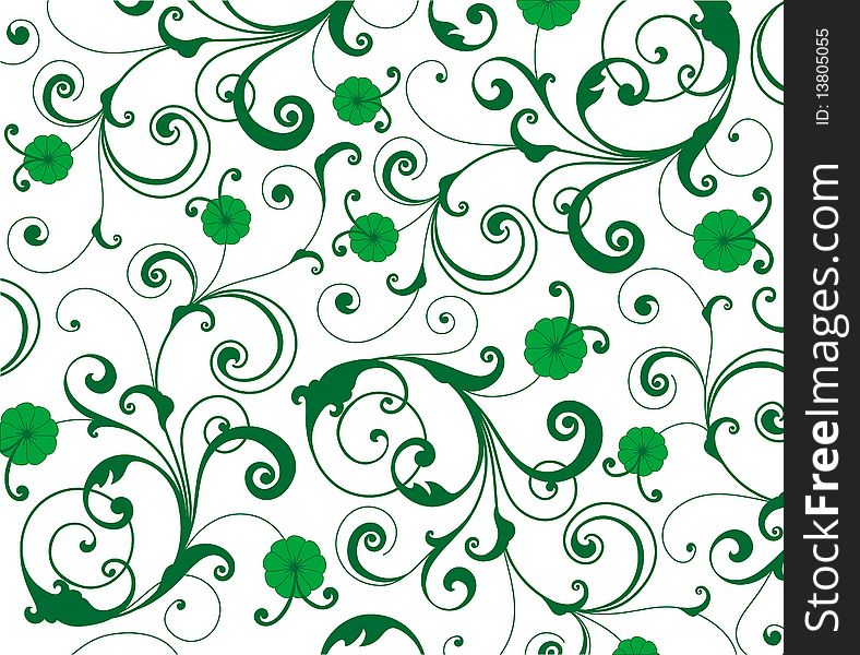 Green Leaf Seamless Pattern