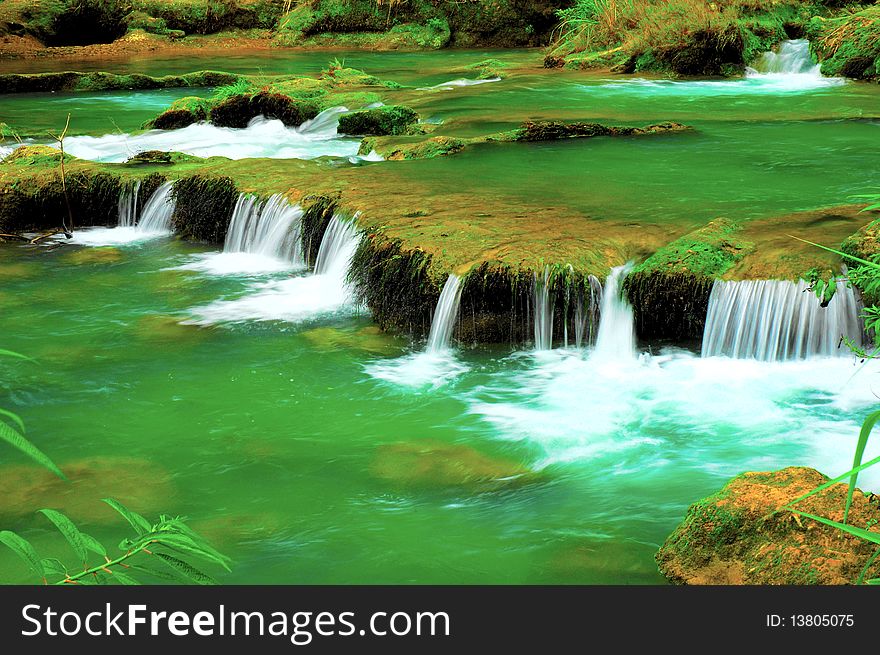 Waterfall in Guizhou Province of China.