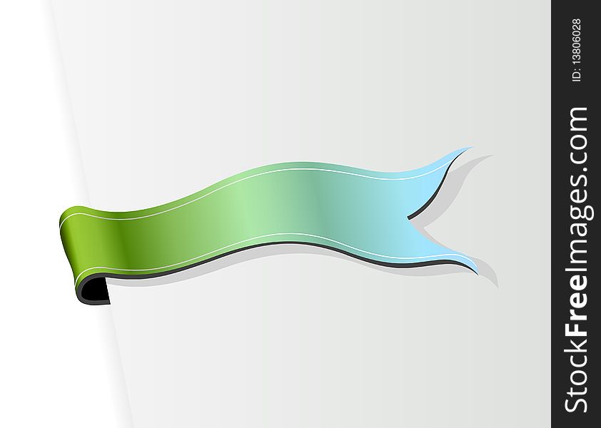 Blue green ribbon. Vector art