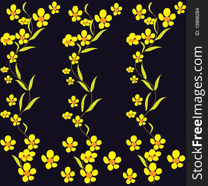 Black background with buttercups