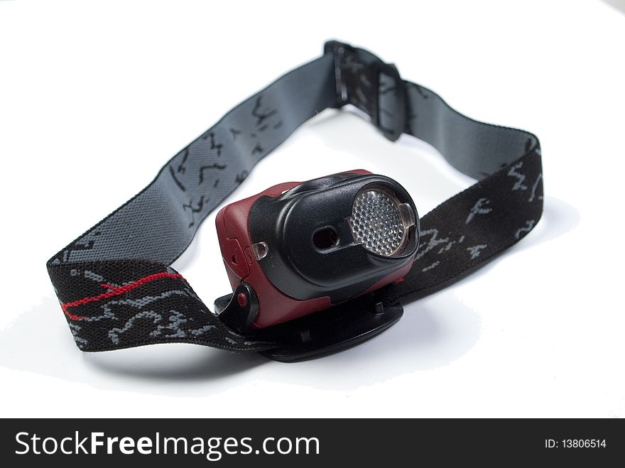 Head lamp on white background