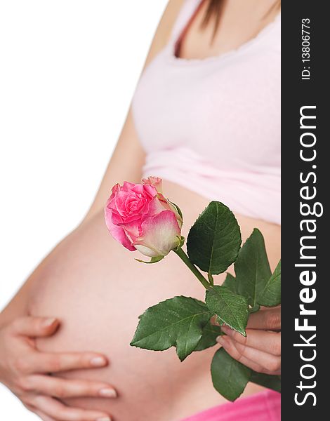 Pregnant Girl With Rose