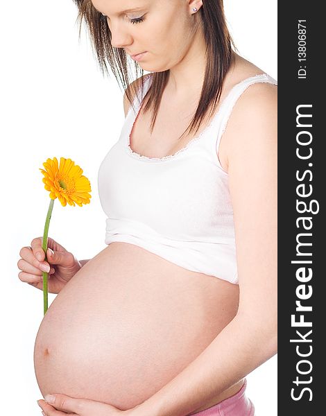 Pregnant Girl With Flower