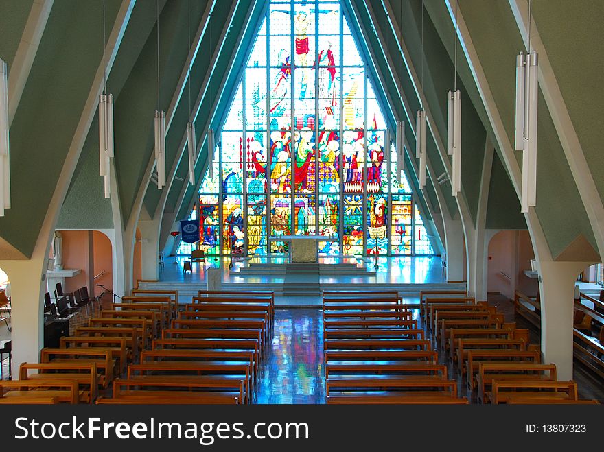 Empty Chair in Catholic Church in Brisbane near Toowong. Empty Chair in Catholic Church in Brisbane near Toowong.