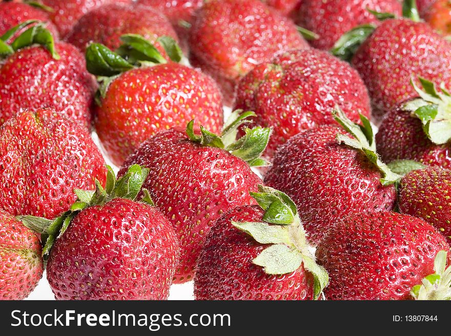 Background with red sweet strawberry