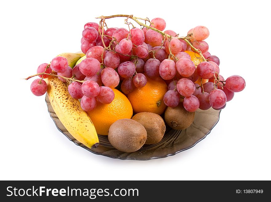 Fresh fruit isolated on a white background