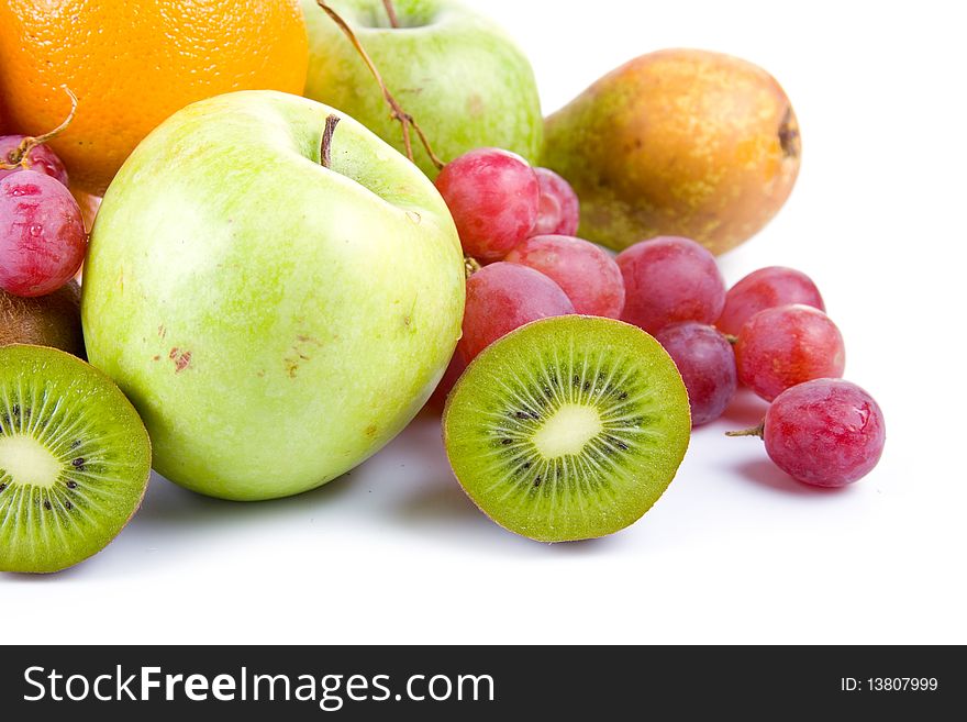 Fresh fruit isolated on a white background