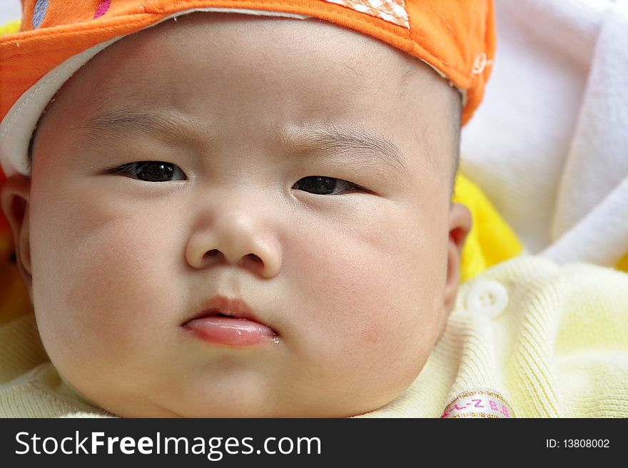 The feature of face of a cute chinese  baby. The feature of face of a cute chinese  baby.