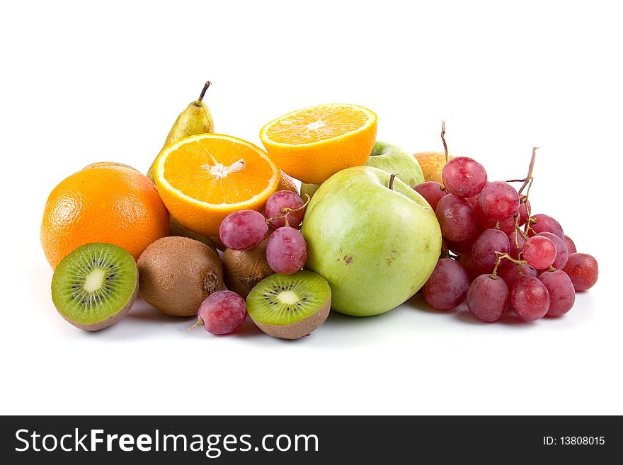 Fresh fruit isolated on a white background