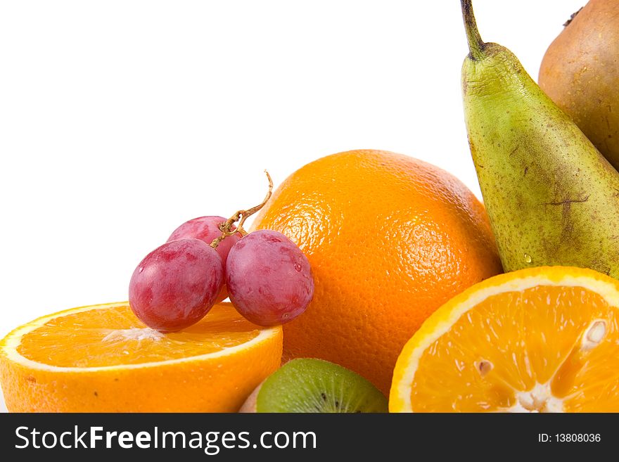 Fresh fruit isolated on a white background